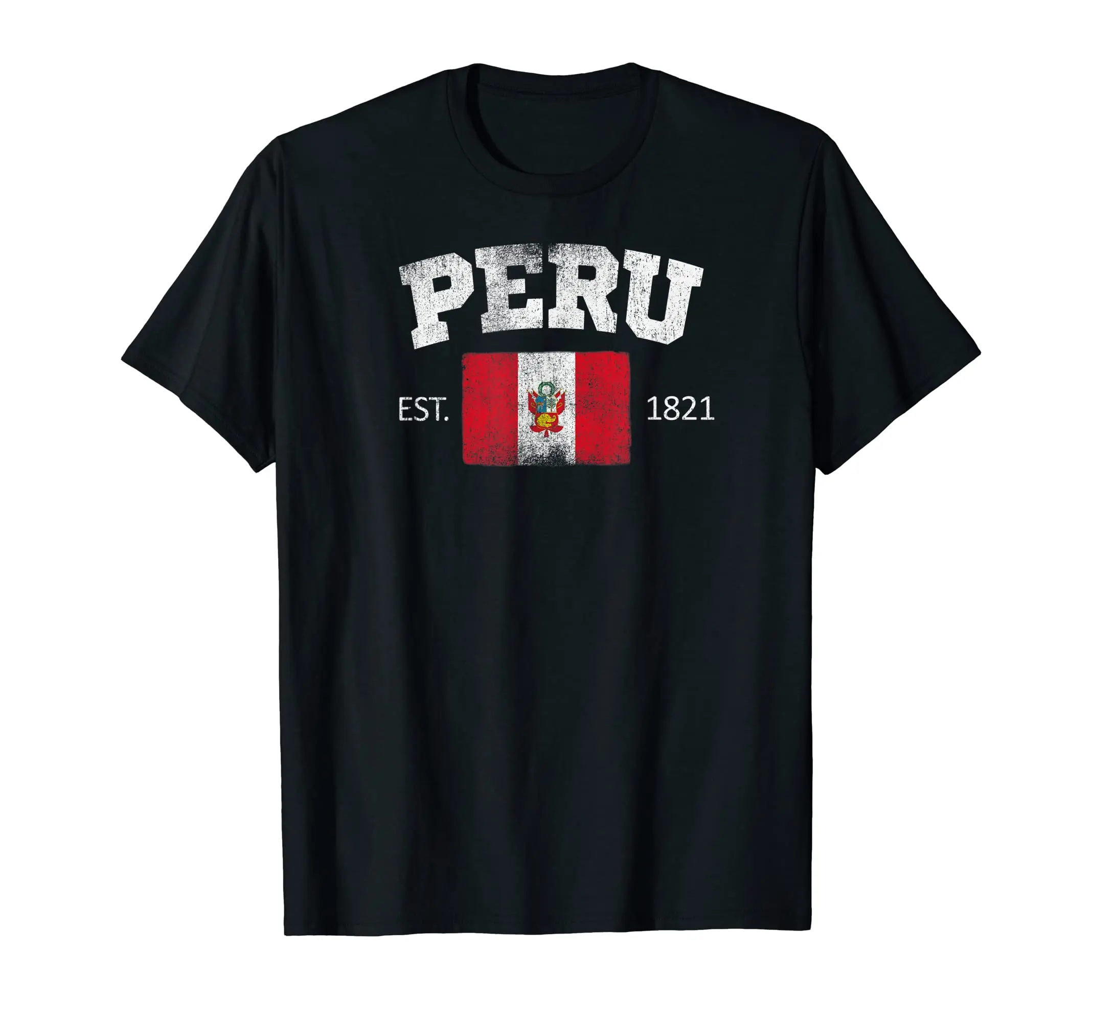 

Vintage PERU Independence Day Flag Est 1821 Souvenir T-Shirt Gift Hip Hop MEN WOMEN UNISEX T Shirts Size XS-5XL