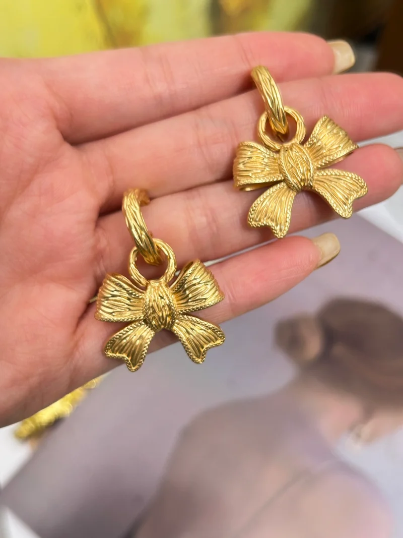 

Timeless Wonder Vintage Geo Bowknot Stud Earrings for Women Designer Jewelry Top Gift Luxury Brand Runway Rare Party Retro 4536