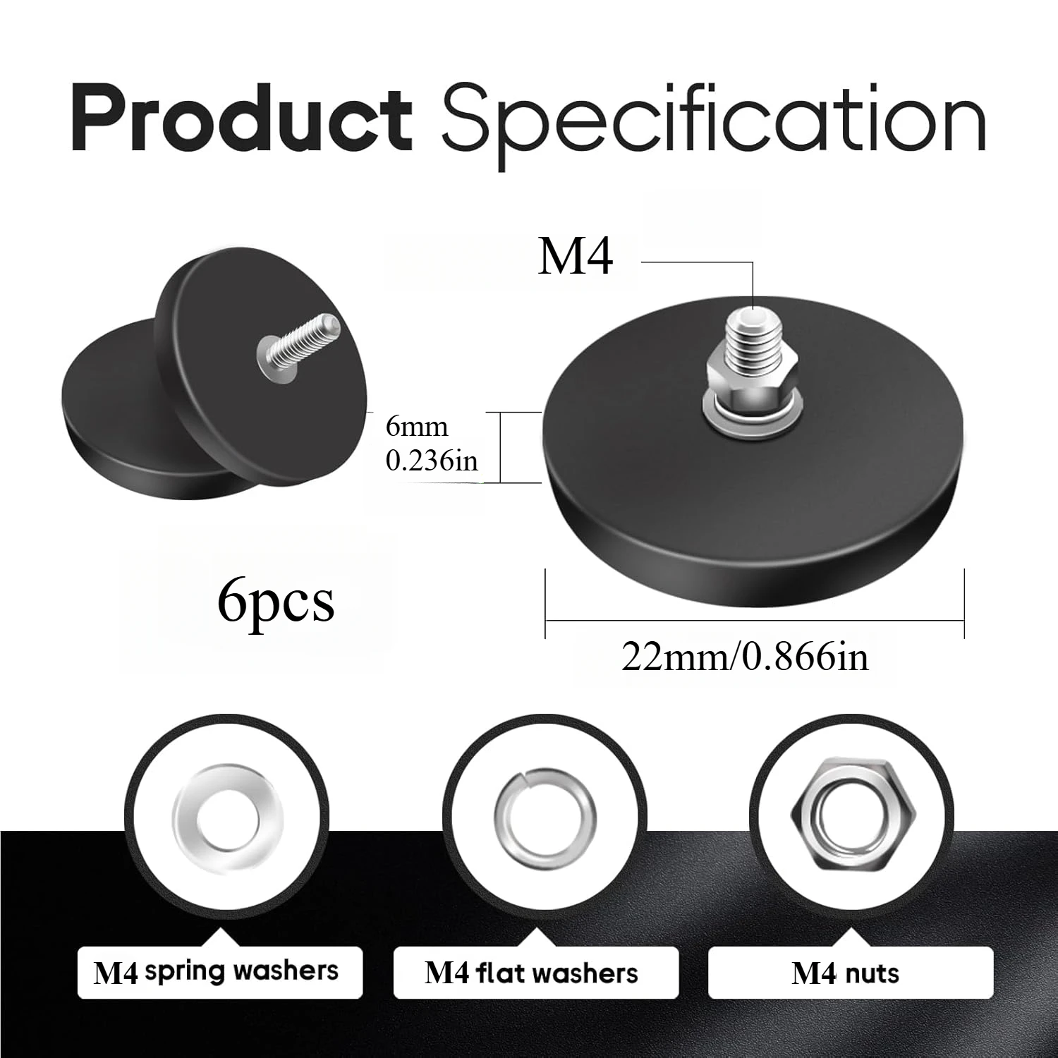 

STC22/31/43/66/88 Магнит с резиновым покрытием, основание с магнитным покрытием и резьбовой шпилькой для солнечной панели камеры световой панели