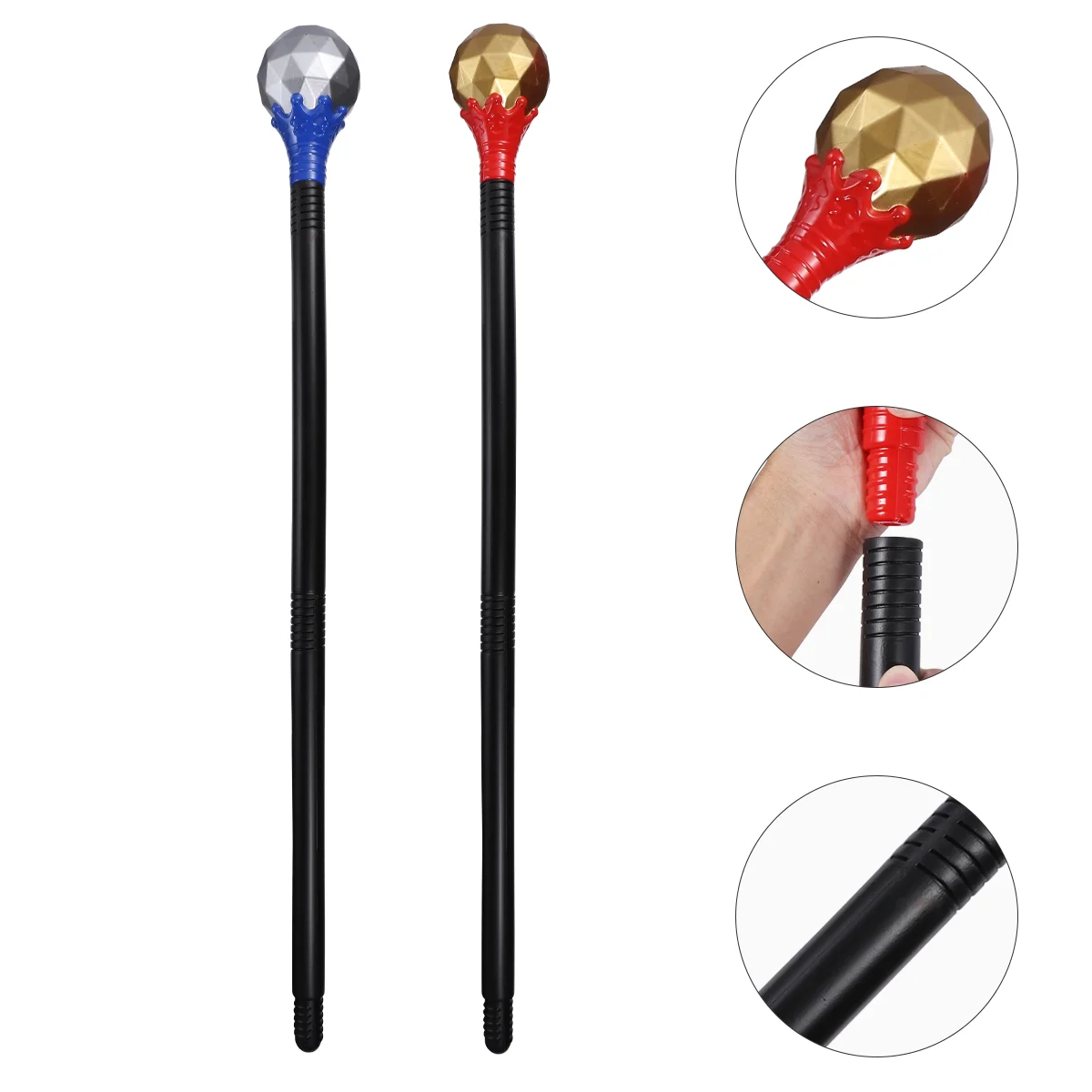 

2pcs King Scepter Walking Cane Witches And Wizards Spell Casting Wand Egyptian Pharaoh Costume Accessories