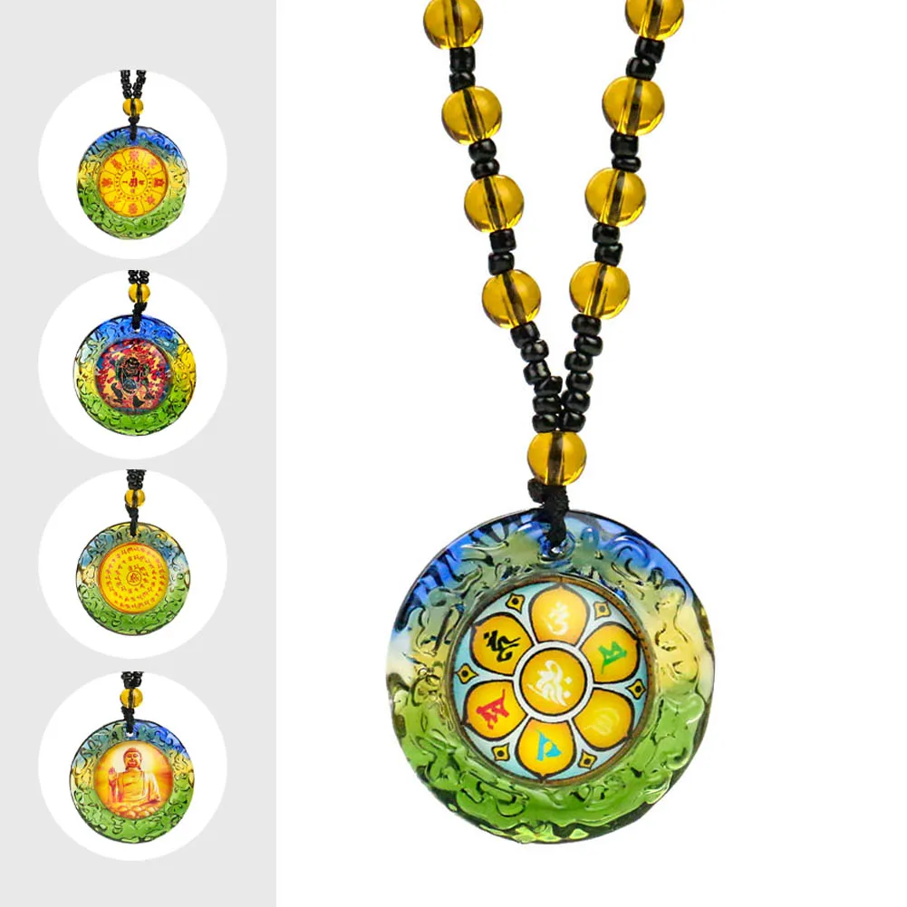 Радужная глазурь Ваджрапан Бодхисаттва кулон ожерелье Om Mani Padme Hum для мужчин и