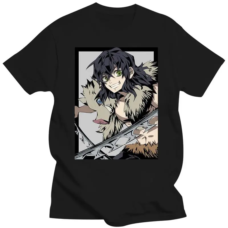 Mens Clothing Demon Slayer Fashion Japanese Tshirt Anime Hashibira Inosuke Japan T-Shirts 100% Cotton Sweatshirt Gift Tee Shirt