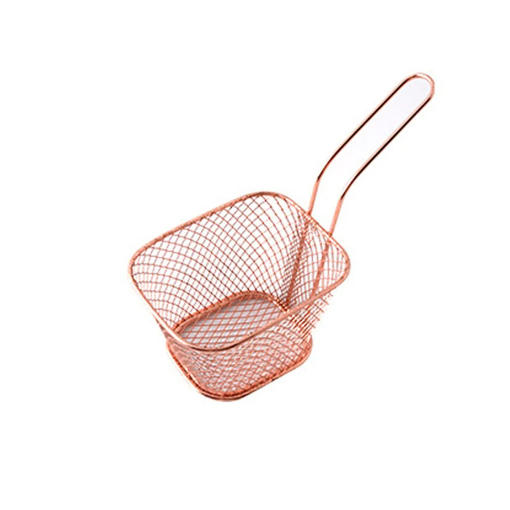

Portable Stainless Steel Chips Mini Frying Basket Strainer Fryer Kitchen Cooking Chef Basket Colander Tool French Fries Basket