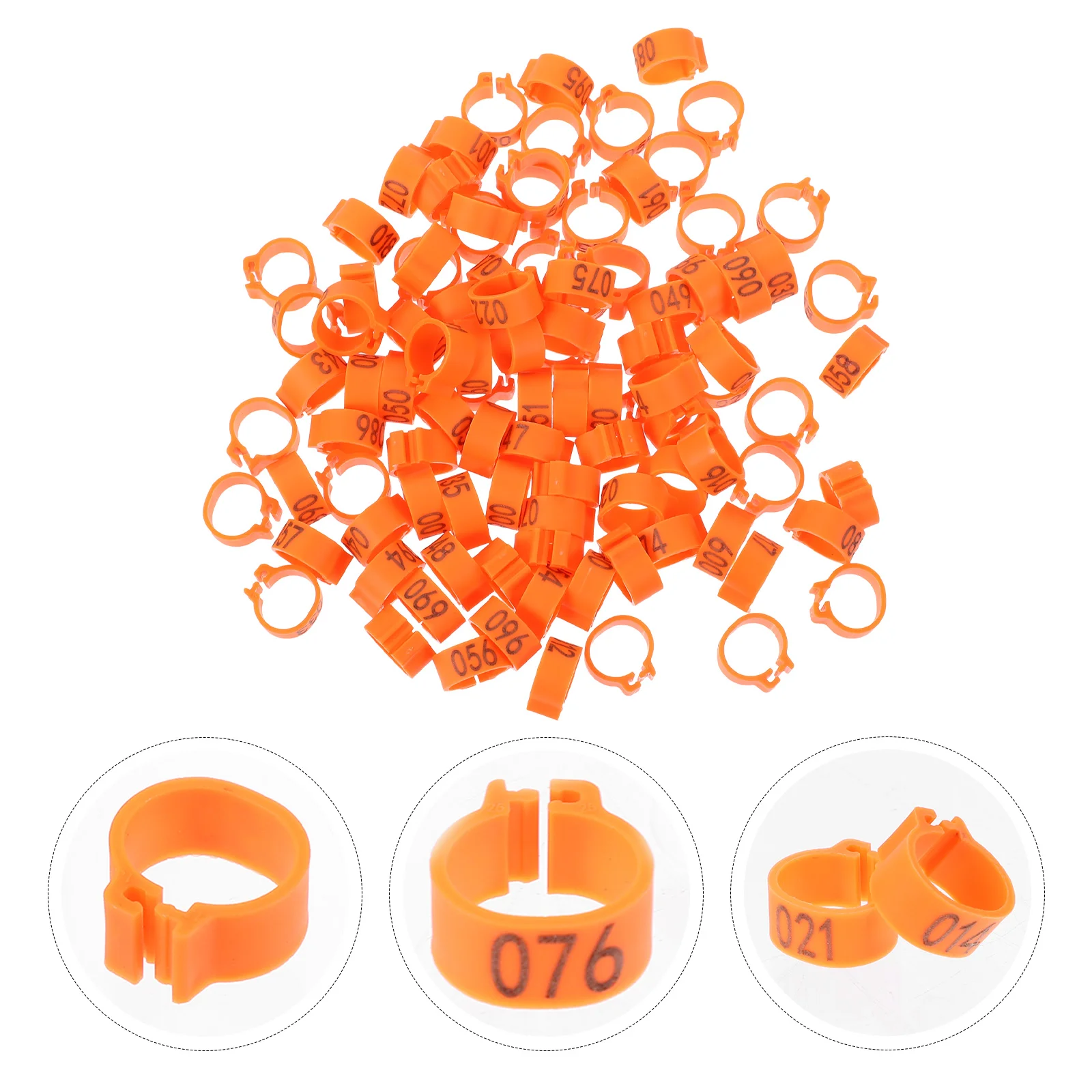 

100 Pcs Number Cuff Rings Duck Tags Numbered Bird Quail Leg Bands Opening Feet Parrot Clip Foot Identification