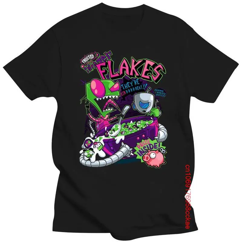 

Camiseta 2022 de algodón con cuello redondo para hombre y mujer, camisa con estampado personalizado de escamas Invader Zim, 100%