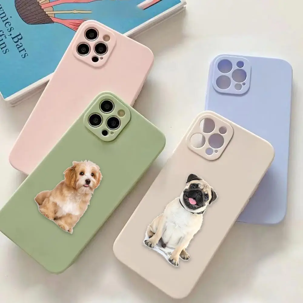 

Funny Little Shar-pei Animal Colorful Liquid Case For Apple iPhone 14 13 11 12 Max Mini X XR XS 7 8 Pro Plus SE 2022 Hand Strap
