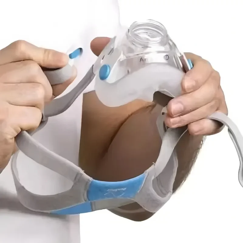 Фото Маска для сна Resmed Airfit F20, полнолицевая, с фиксатором для головы, включая оголовье и раму. №1