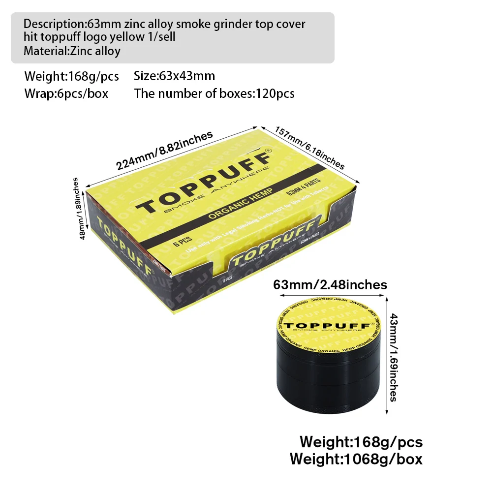Металлическая табачная травяная мельница topспонж 63 мм с лотком для улавливания