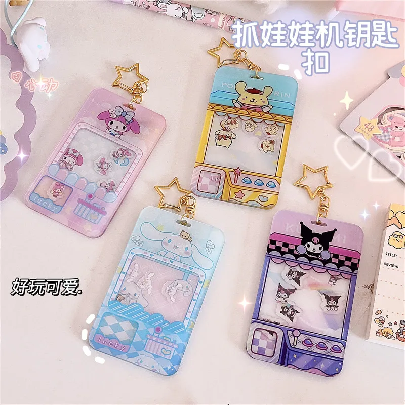 

Cartoon Japan Kuromi Melody Key Chain Keyring Acrylic Key Chain Bottle Keyrings Quicksand Keychain Student Bag Pendant