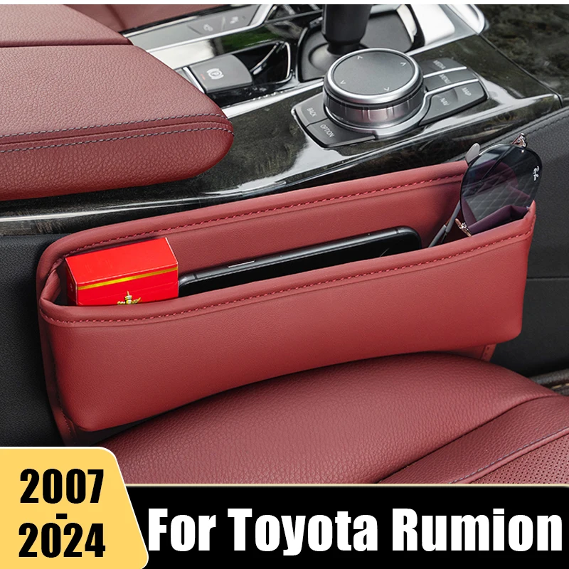 

Leather Car Seat Crevice Storage Box For Toyota Rumion 2007- 2022 2023 2024 Key Phone Card Holder Organizer Pocket Accessories