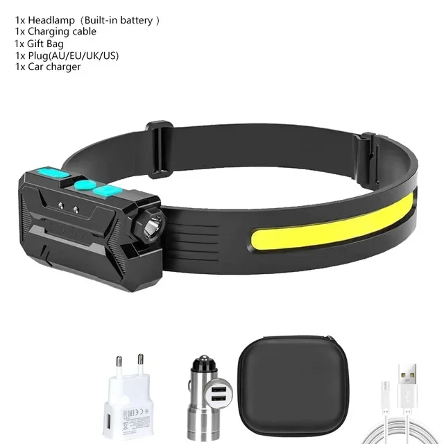 

KDULIT Индукционный налобный фонарь COB+XPE