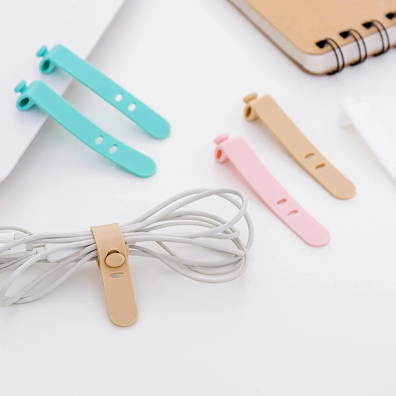 

4Pcs Universal Line Storage Clip Desk Organizer Winder Portable Earphone Data Cable Storage Buckle Organizer