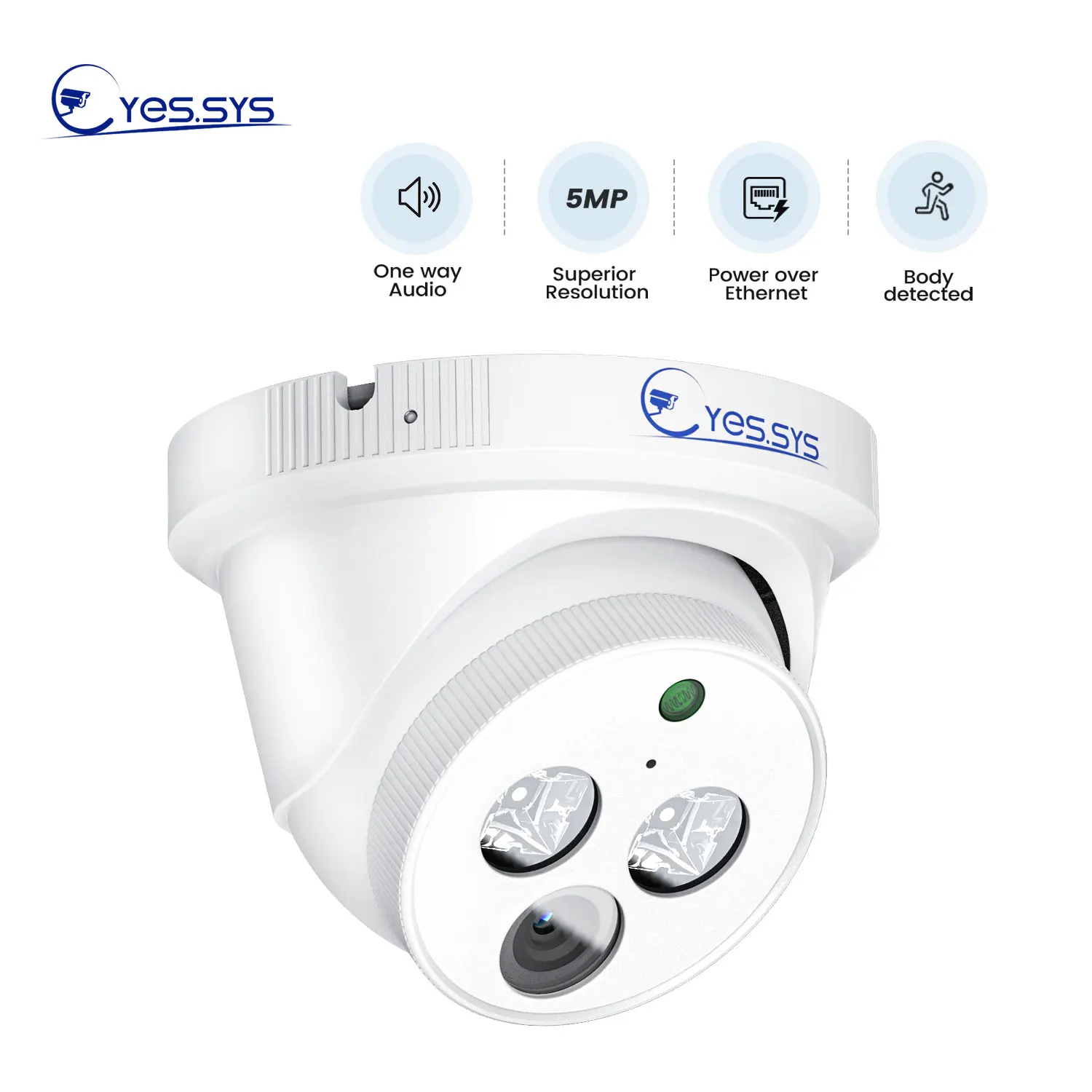 

Eyes.sys AUIDO 4 МП/5 Мп CCTV HD 48 в POE ночной цвет двойной источник света купольная камера обнаружения человека RTSP DAHUA HIKVISION NVR