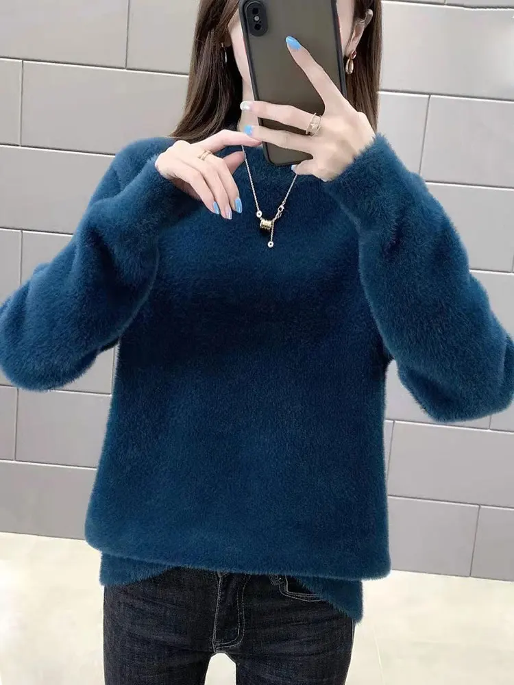 

Loose Thick Sweaters Womens Pullover Winter Clothes 2022 Fashion Vintage Long Sleeve Top O Neck Pull Femme Hiver White Sweater