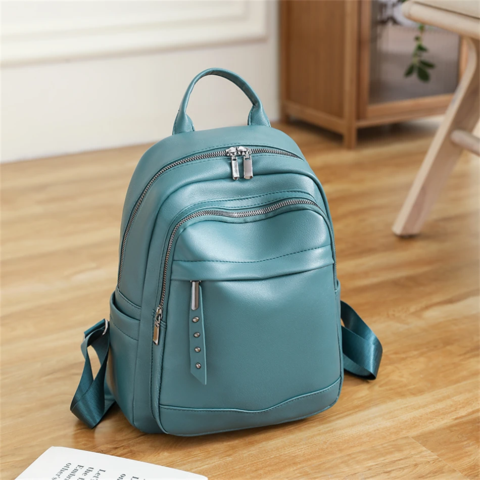 

Fashion Large capacity Women Backpack High Quality Pu leather Backpack Casual Solid School Bags for Teenager Girls Travel Bag