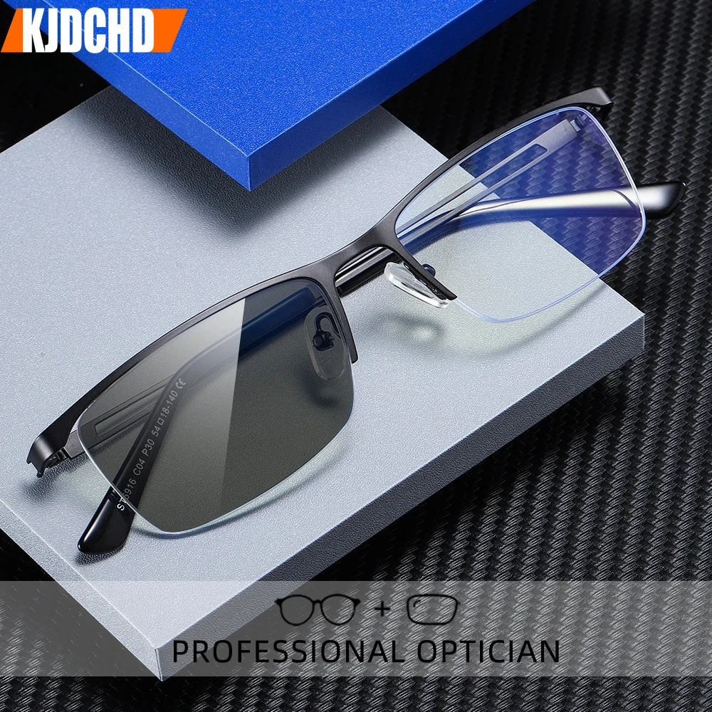 KJDCHD Сверхлегкие очки для чтения в полуоправе мужские с защитой от синего света