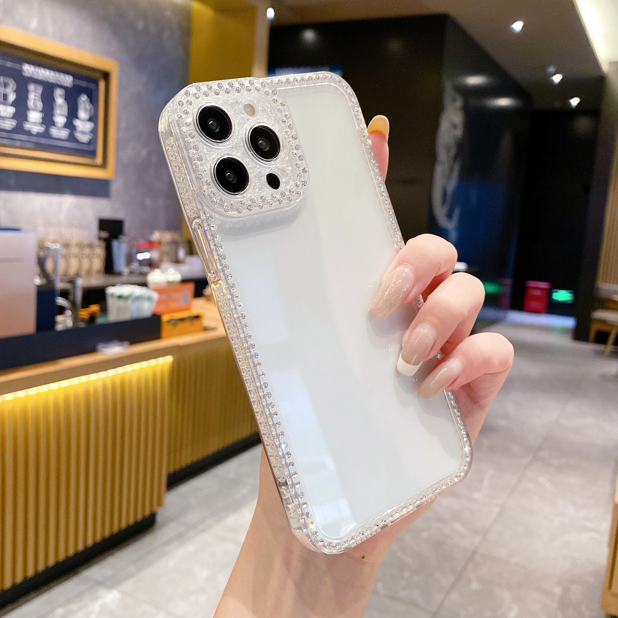 Роскошный Алмазный Прозрачный чехол для телефона iPhone 15 14 13 12 11 Pro Max