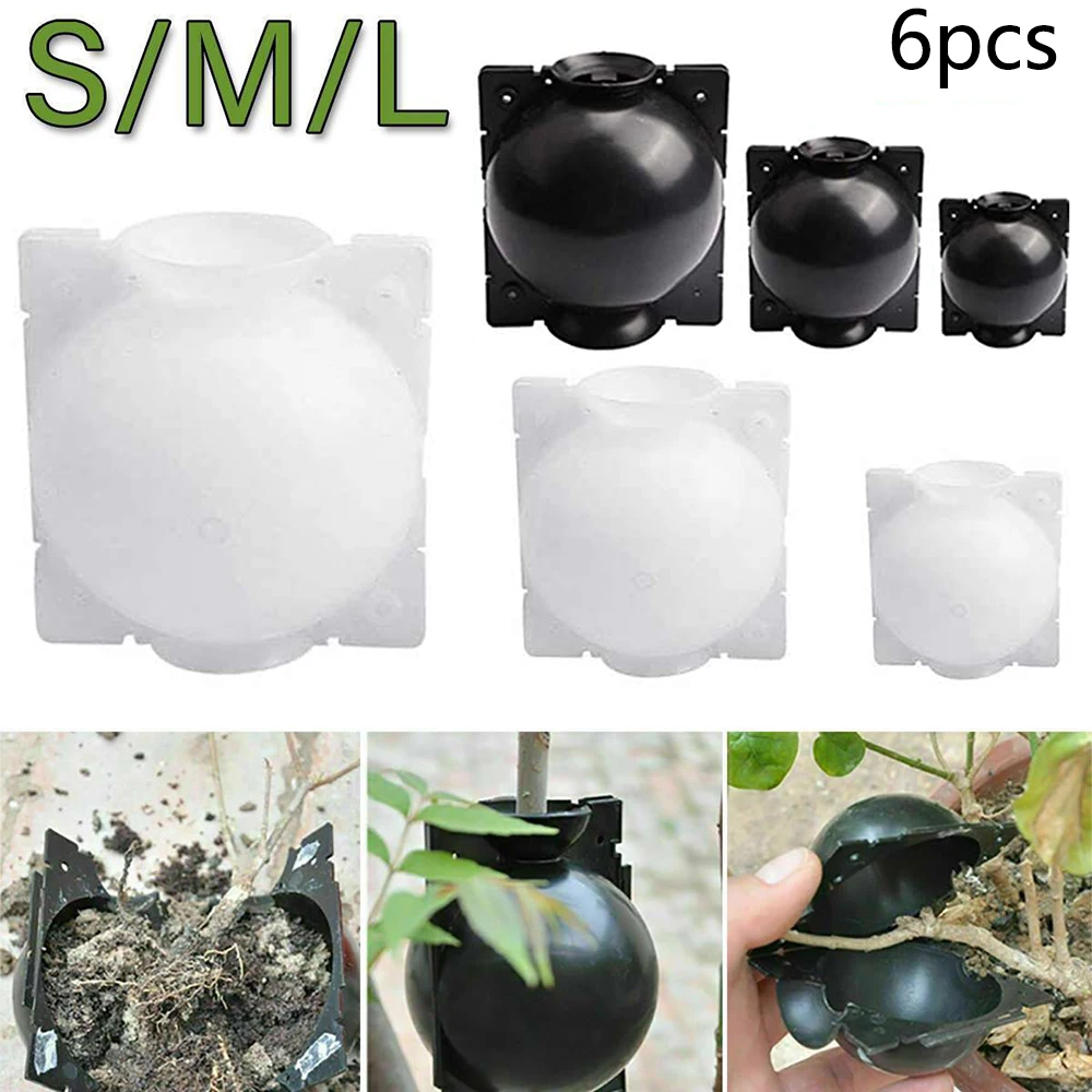 

6 PCS Botany Plant Rooting Root Device High Pressure Propagation Ball Box Grafting Plant Rooting Equipment Root Growing Box