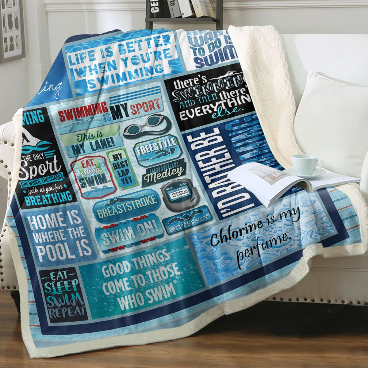

Fashion Blanket 3D Printing Pool Blanket Blue Gift Set Tapestry Sofa Cover Soft Sofa Decoration Sofa Bed Throw Blanket