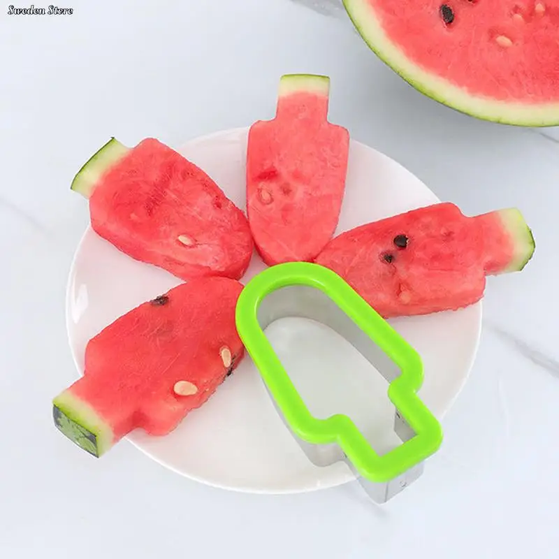 

new 1x Watermelon Cutter Stainless Steel Cute Tree Design Cutting Watermelon Kitchen Gadgets Salad Fruit Slicer Cutter Tools