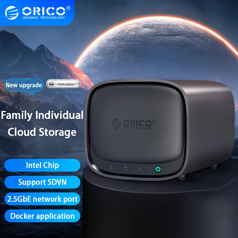 

ORICO NAS Server 2 Bay Private Cloud Storage Server for Home Intel Dual Core 2.6GHz Plex Media Server Network Storage