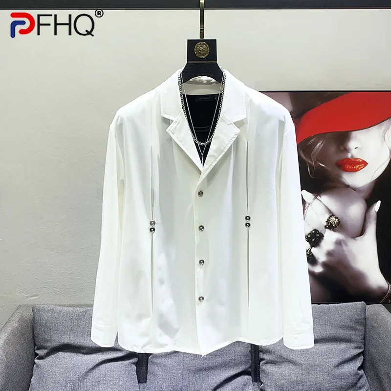 

PFHQ Men's Korean Shirts Long Sleeved Loose Fitting High Quality Light Luxury Autumn Trendy Versatile Comfortable Tops 21Z1669
