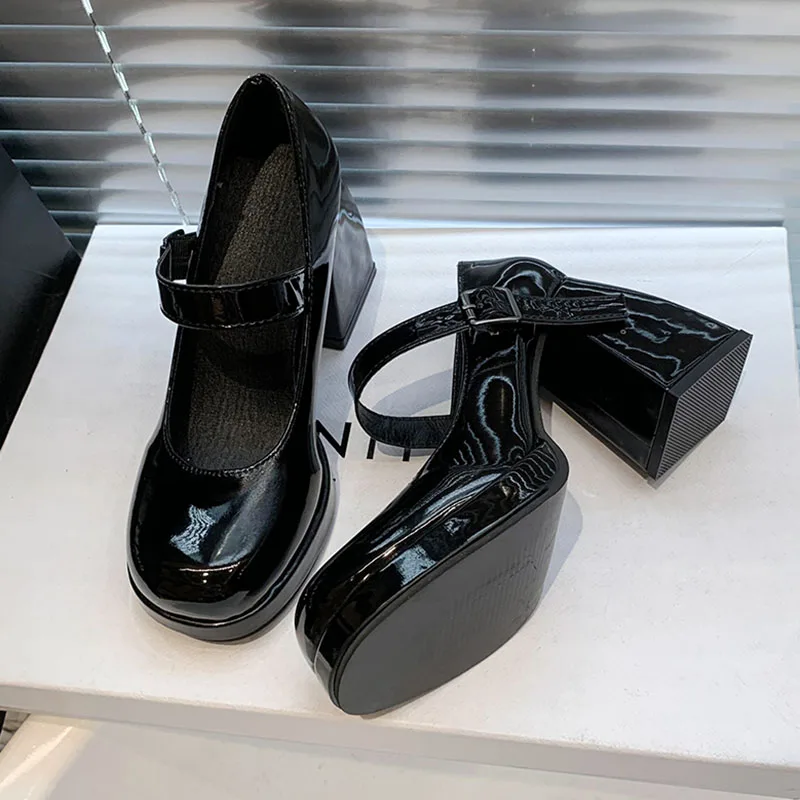 Туфли-лодочки женские на платформе элегантные туфли мэри джейн квадратном