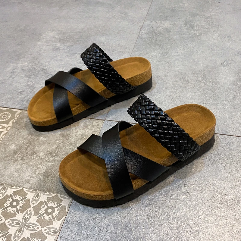 

Fashion Flatform Cork Sandals Women Summer 2023 Non Slip Platform Clogs Slippers Female Thick Bottom Outdoor Slides Shoes Woman