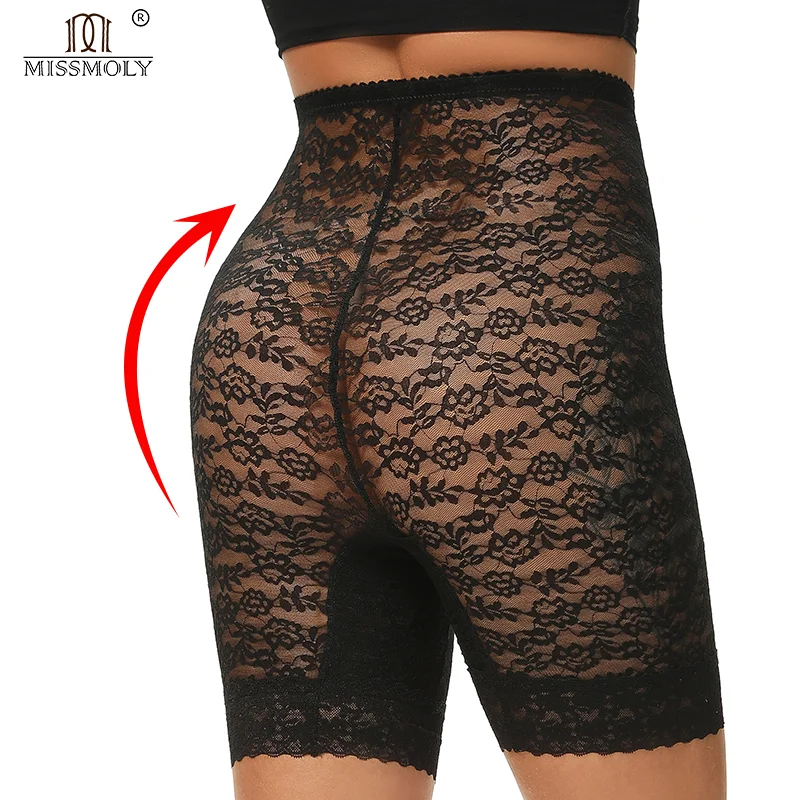 Women High Waist Flat Belly Panties Butt Lifter Body Shaper Pants Plus Size Slimming Underwear Summer Lace Boxer Short Lingeries