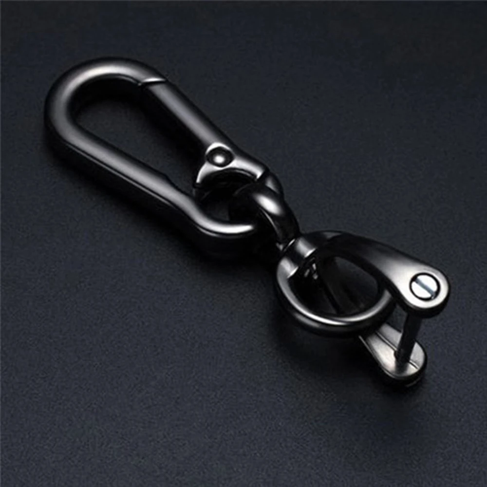 

High-Grade Metal Car KeyChain 360 Degree D Shape Rotating Horseshoe Buckle Jewelry Key Rings Holder Bag Pendant Ring car gadget