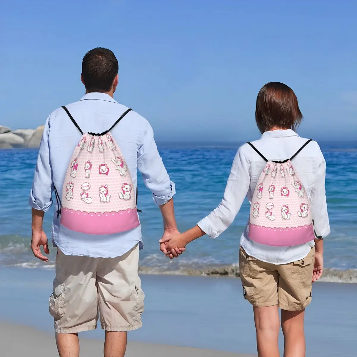 Изготовленные на заказ сумки шнурке для женщин и мужчин легкий мультяшный