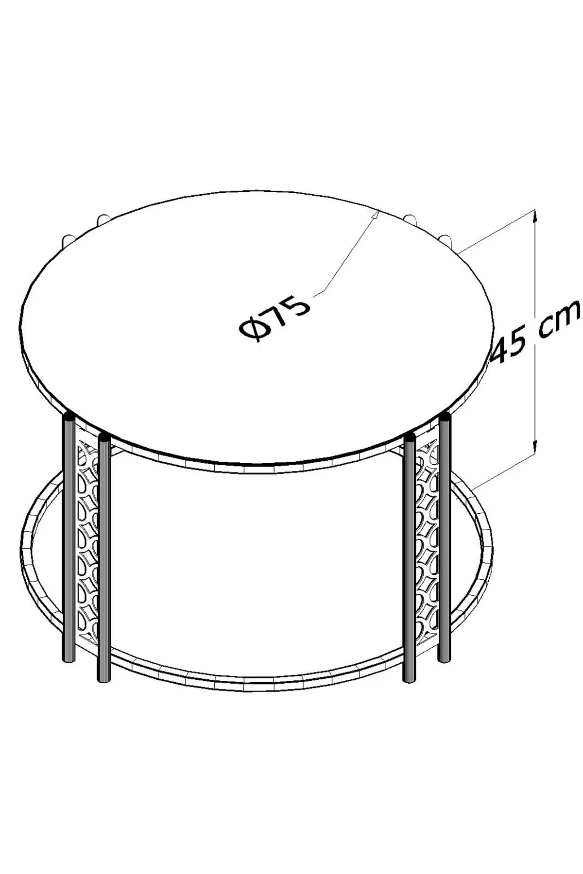 

White Marble Patterned Barlas Lux Stylish Silver Medium Tripod wohnzimmertisch