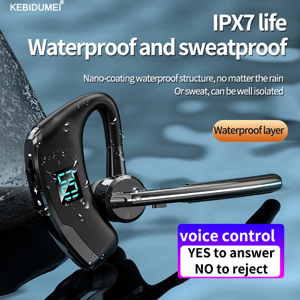 

Earphones Bluetooth 5.2 Wireless Headphones Sports Business Earphone Ear-Hook Earbud 270°Rotation Headset for Samsung Xiaomi