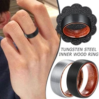 simple black tungsten steel rings men women engagement inner wedding black dating white gifts rings wood rings rings l3r3