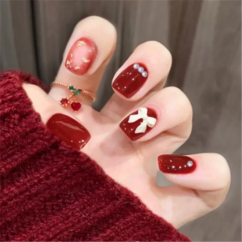 

24PCS/box Butterfly Nail Patch Multiple Styles Wear Nails Full Cover False Nail Fashion Manicure Patch False Nails for Girls