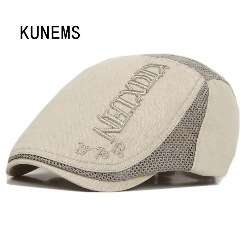 

KUNEMS Letter Embroidered Newsboy Caps шапка Casual Street Cap Fashion Personality Beret Decorate Adjustable Flat Hats Gorras