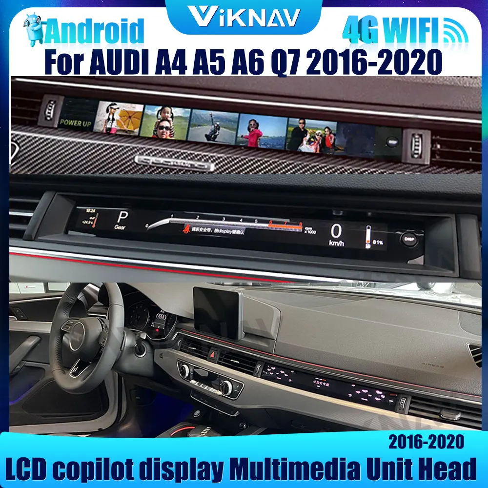 Pantalla LCD Android para coche, panel de instrumentos, unidad Multimedia, 2DIN, para AUDI A4, A5, A6, Q7, 2016-2020