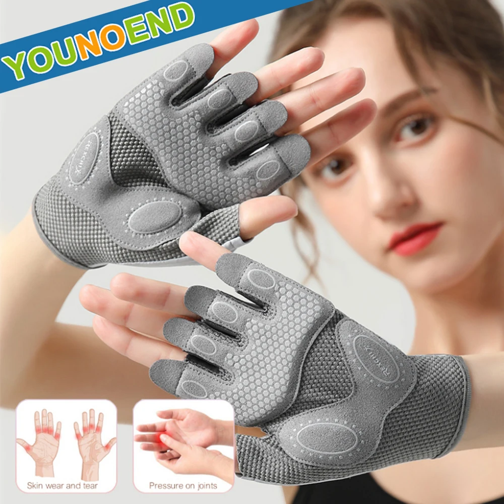 

1Pair Gym Gloves Men Women Body Building Sports Fitness Dumbbell Workout Breathable Gloves for Crossfit Weight Lifting Training