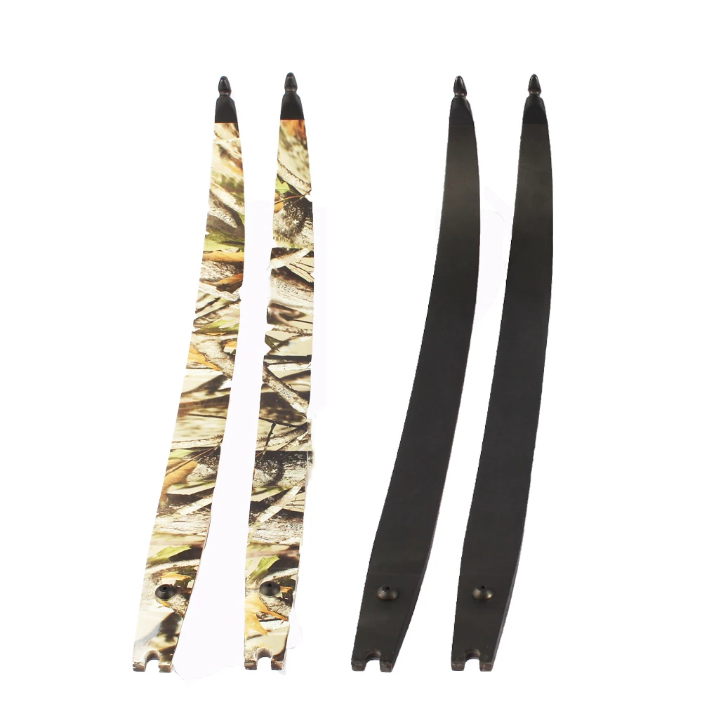 1 Pair 30-60Lbs Recurve Bow Limbs Black/Camo F166 DIY Bow for Outdoor Archery Shooting Hunting