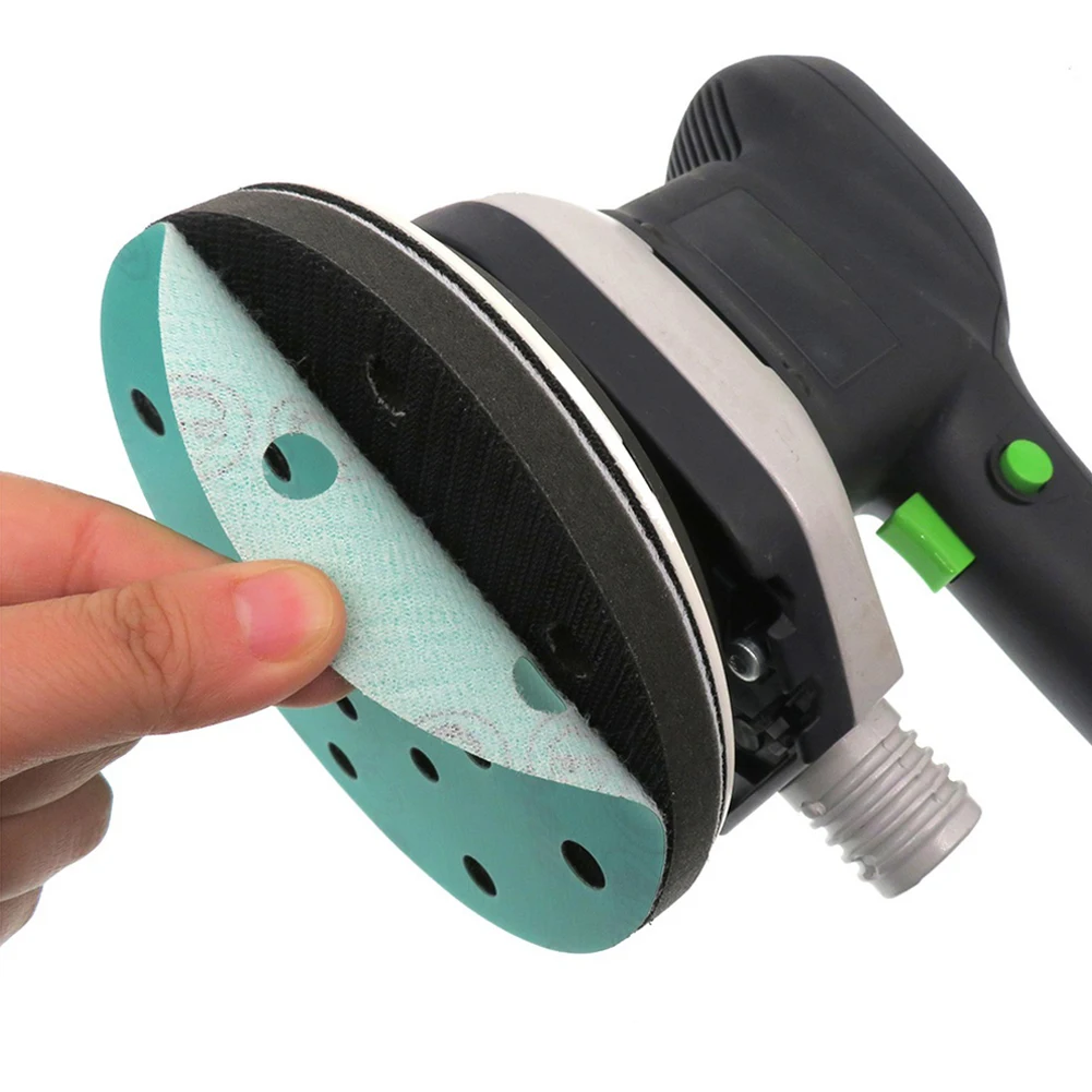 

20pcs 17Hole Green Film Sandpaper With Sanding Pad Sanding Discs Hook&Loop Zirconia Alumina Sandpaper Abrasive Polishing Tools