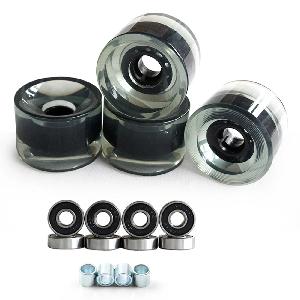 

4Pcs PU Skateboard Wheels Longboard Street Skate Wheels 70x51mm With ABEC-9 Bearings Spacers For Roller Skating Accessories Part