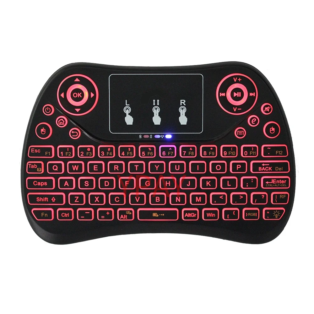 

2.4G wireless keyboard mini touch keyboard seven-color backlight support 7 languages i8
