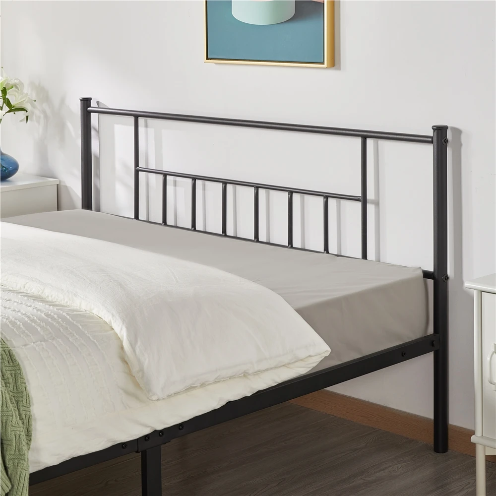 Metal Slat Bed Base with Spindle Design and Storage Space 5