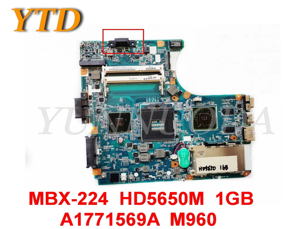 Original for SONY MBX-224 laptop  motherboard  MBX-224  HD5650M  1GB  A1771569A  M960  REV 1.1 tested good free shipping