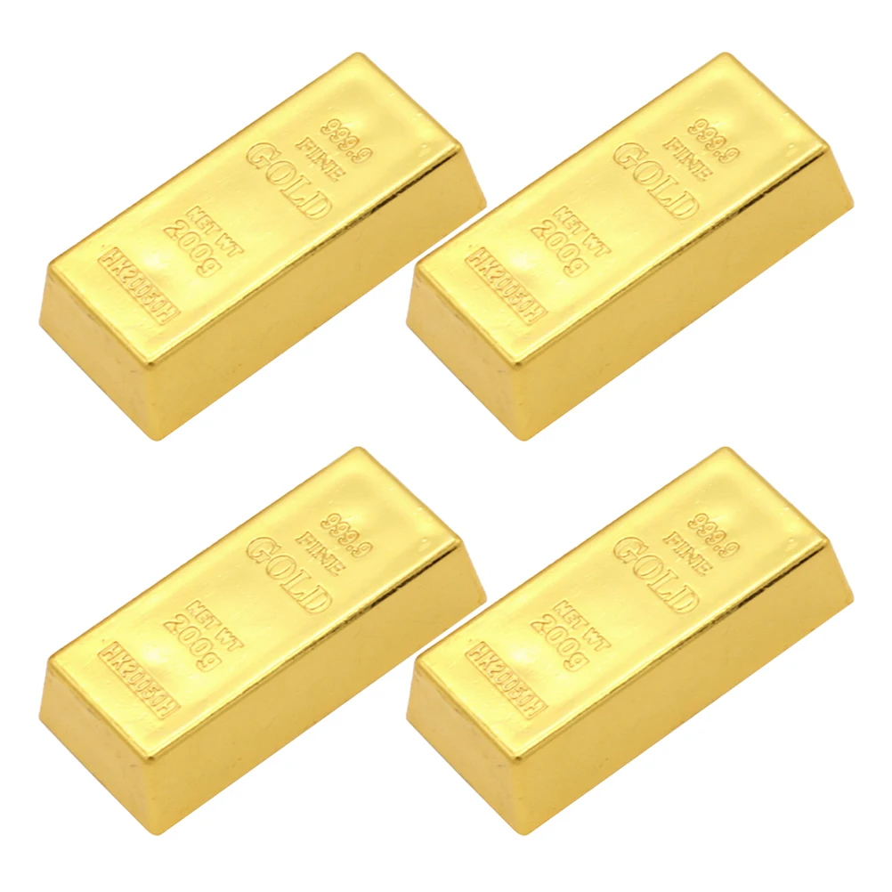 

1Sets Simulated Plastic Gold Bricks Gold Bars Props Child Craft Playset Gold Bars Decors Decorative Prop Simulated Fake Bullion