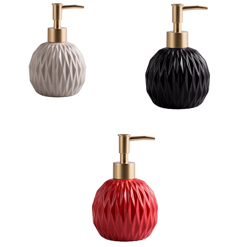 

Ceramic Round Soap Dispenser Lotion Dispenser For Bathroom And Kitchen