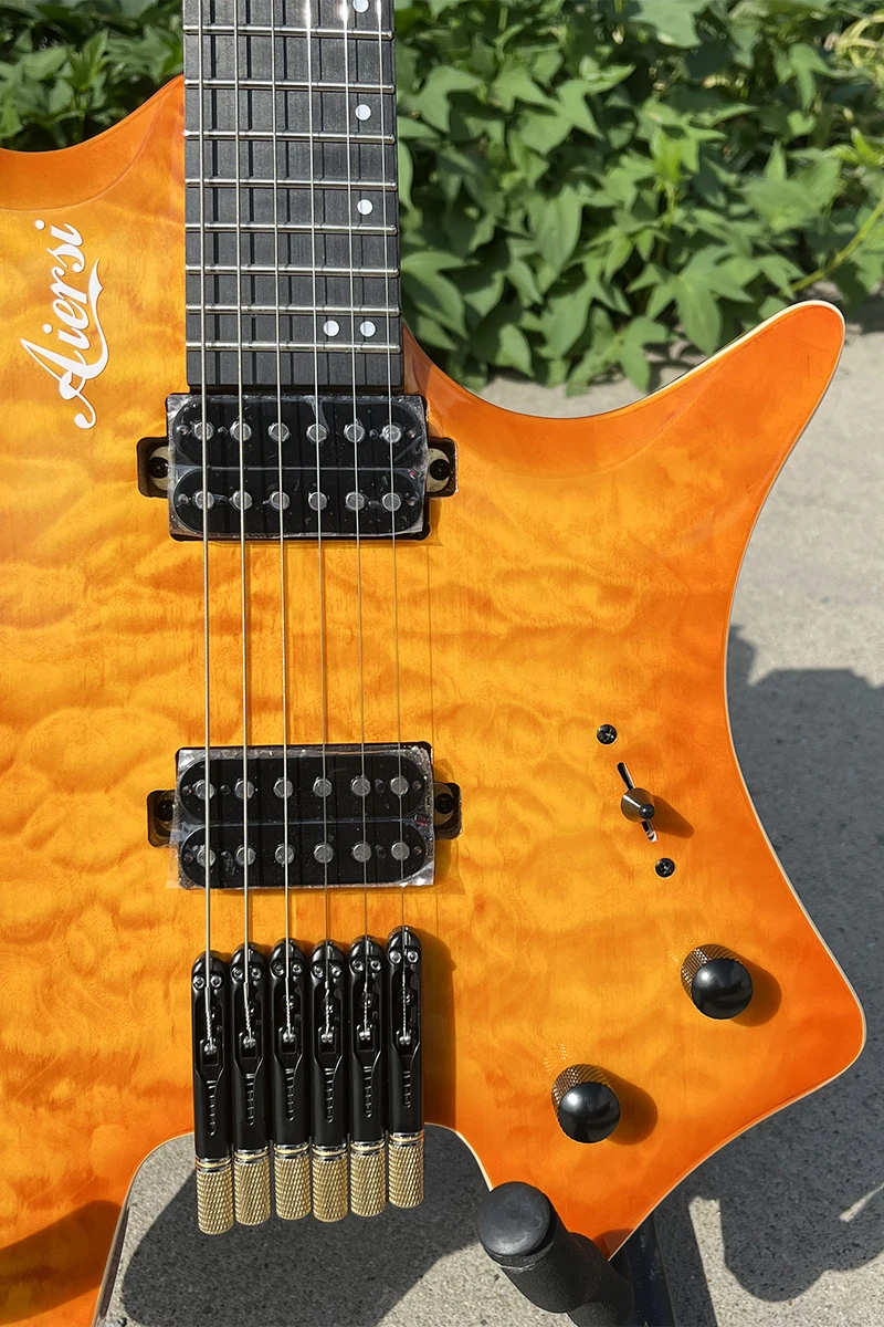 Электрогитара Aiersi без головы 6-струнная из ясеня звукосниматели HB