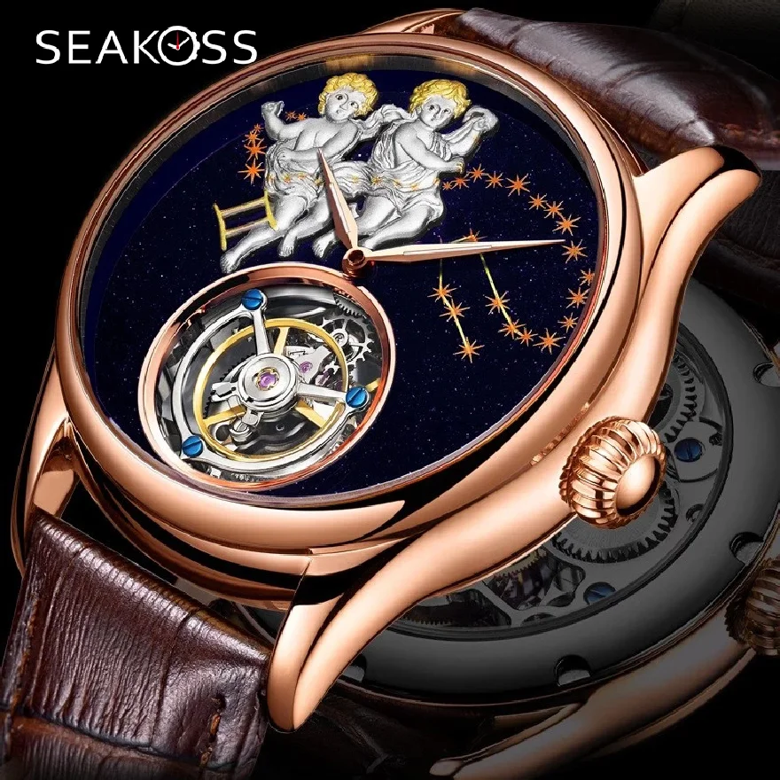 

Limited Edition Gemini Tourbillon Men Wrist Watches Top Brand Luxury Women Hand Winding Tourbillon Mechanical Watch reloj hombre