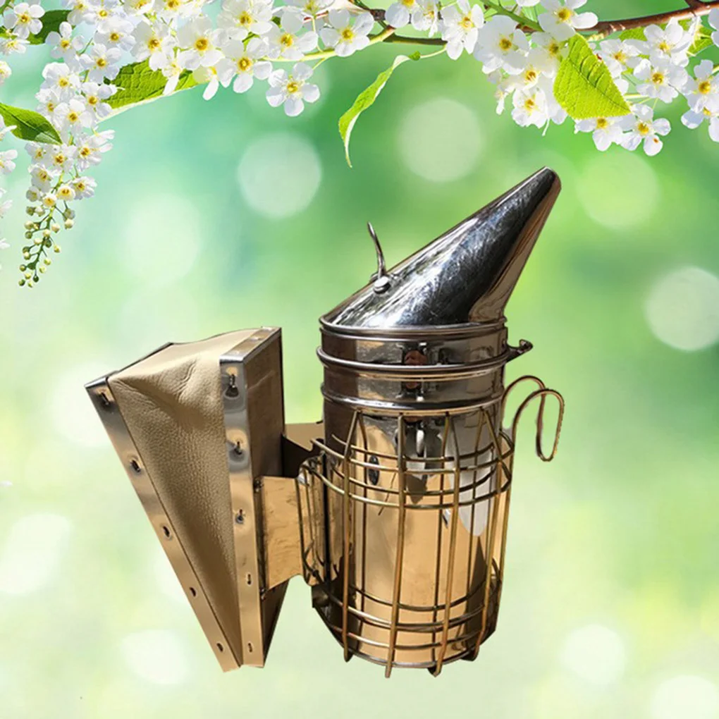 

Sharp Nozzle Smoke Sprayer Beekeeping Hive Smoker Stainless Steel Manual Bee Smoke Srapying Hive Smoker Tool