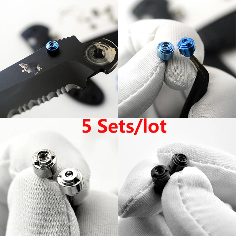 

5 Sets/lot Titanium Alloy Knife Thumb Stud Push Blade Button Screws for Benchmade Griptilian 551 552 710 940 575 560 Doug Nails